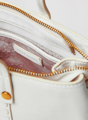 Faux Leather Tote Bag white