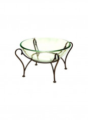 Glass Bowl With Stand Decorative Accessories Clear/Brown 20x9inch
