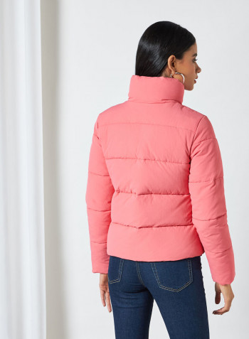 Recycled Nylon Puffer Jacket Glamour Pink