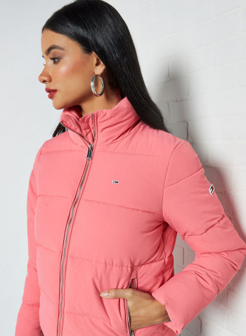 Recycled Nylon Puffer Jacket Glamour Pink
