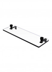 Foxtrot Vanity Beveled Edges Glass Shelf Clear/Black 16inch