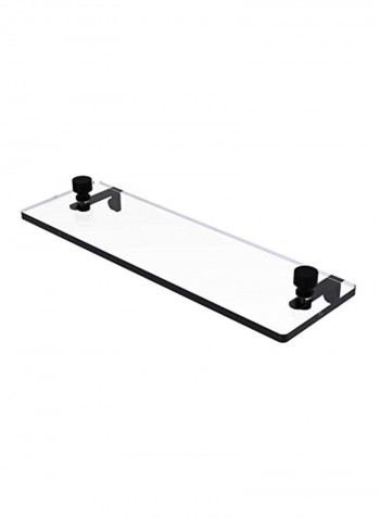 Foxtrot Vanity Beveled Edges Glass Shelf Clear/Black 16inch