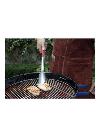 3-Piece Grill Tool Set Silver/Red 21.9 x 2.2 x 9.5inch