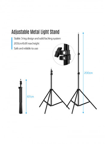 Professional Studio Photography Light Kit Black/White