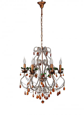 Festive Candlelit Chandelier White/Brown/Orange 63x51centimeter