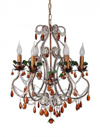 Festive Candlelit Chandelier White/Brown/Orange 63x51centimeter