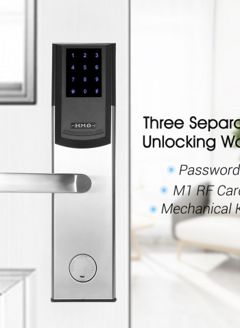 Three Unlocking Ways Security Door Lock Black/Silver 36 x 14.50 x 20.50cm
