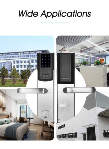 Three Unlocking Ways Security Door Lock Black/Silver 36 x 14.50 x 20.50cm