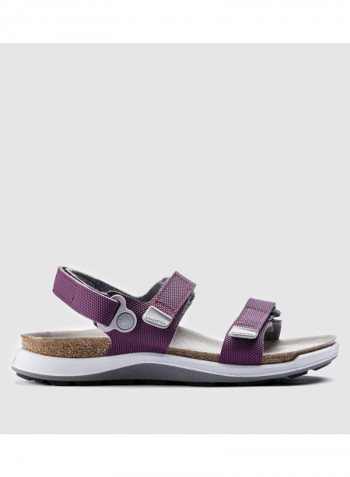 Comfortable Hook-And-Loop Flat Sandal Purple