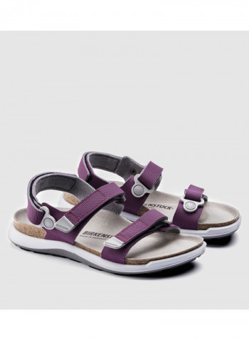 Comfortable Hook-And-Loop Flat Sandal Purple