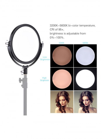 Bi-Colour Temperature Dimmable LED Light Fill Light 26centimeter Black/White