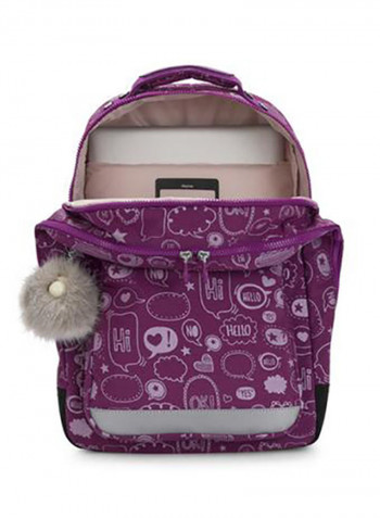 Kids Class Room School Backpack 16.9-Inch Purple