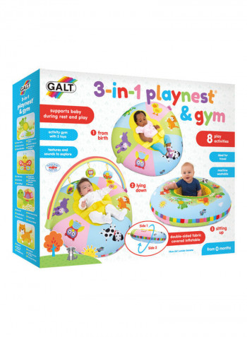 3 in 1 Playnest & Gym, Baby Activity Center & Floor Seat 48 x 10 x 40.48cm