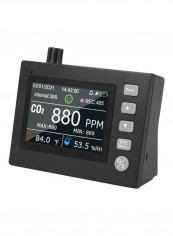 USB Rechargeable Carbon Dioxide Detector Black 23.50 x 4.70 x 15.00cm
