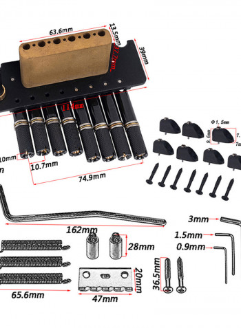 8-String Headless Guitar Bridge Tremolo System With Tailpiece