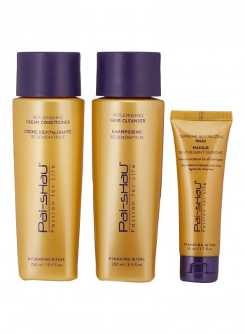 Replenishing Cleanser With Replenishing Conditioner And Mask Set Clear