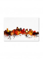 Boston Massachusetts Skyline Ii Canvas Wall Art Multicolour 22 x 32inch