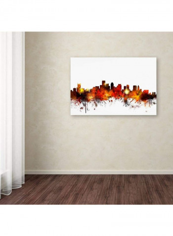 Boston Massachusetts Skyline Ii Canvas Wall Art Multicolour 22 x 32inch