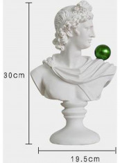 European Style Blue Ball Greek Figure Statue Blue/White