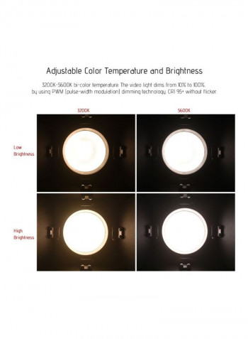 4-Piece LED Video Light With Remote Control Set Black