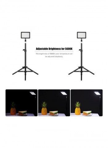 LED Video Light Kit 13.4x4.5 x9.5centimeter Black