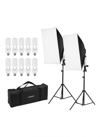 Professional Photography Lighting Kit Set Black/White