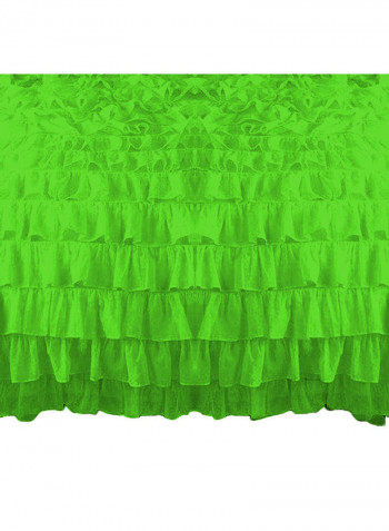 3-Piece Ruffled Duvet Set Cotton Green 102 X 86inch
