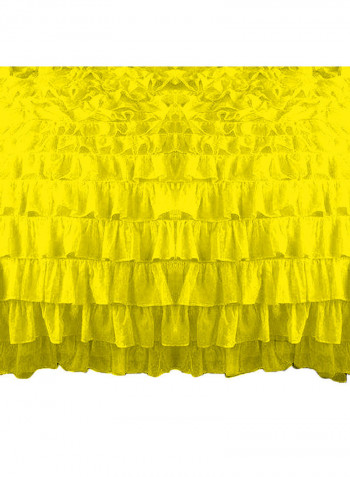 3-Piece Ruffled Duvet Set Cotton Yellow 53 X 78inch