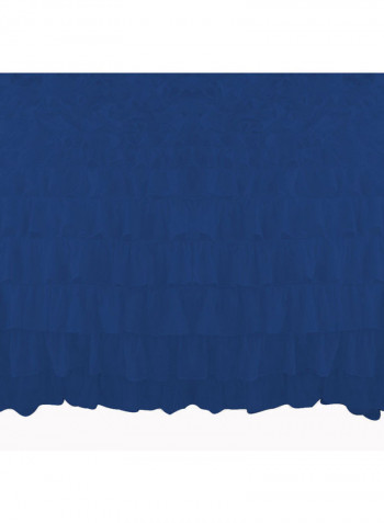 3-Piece Ruffled Duvet Set Cotton Blue 102 x 86inch
