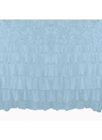 3-Piece Ruffled Duvet Set Cotton Light Blue 86 X 90inch