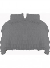 3-Piece Duvet Cover Set Cotton Grey 53 X  78inch