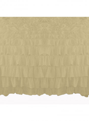 3-Piece Ruffled Duvet Set Cotton Beige 78 X 78inch