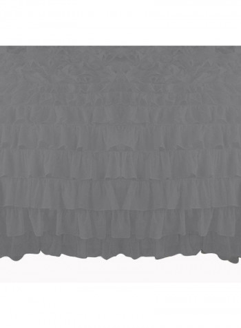 3-Piece Ruffled Duvet Set Cotton Grey 86 X 90inch