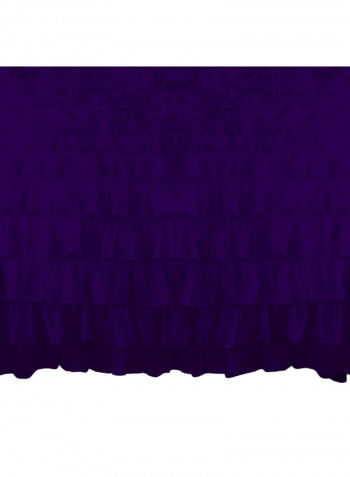 3-Piece Ruffled Duvet Set Cotton Purple 102 X 86inch