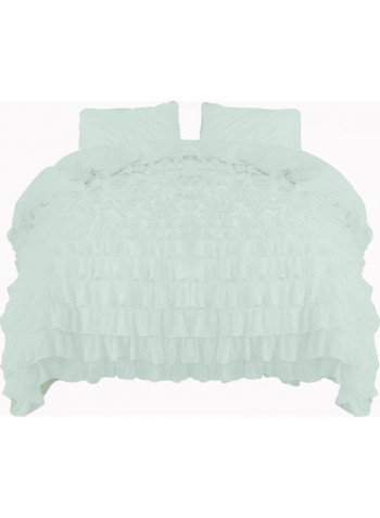 3-Piece Duvet Cover Set Cotton Aqua Blue 78 x 78inch