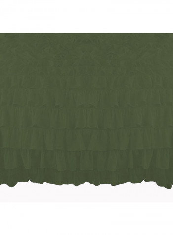 3-Piece Ruffled Duvet Set Cotton Green 102 X 86inch