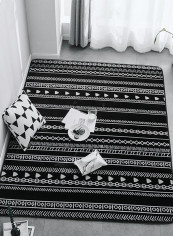 Living Room Non-Slip Mat Black/White L