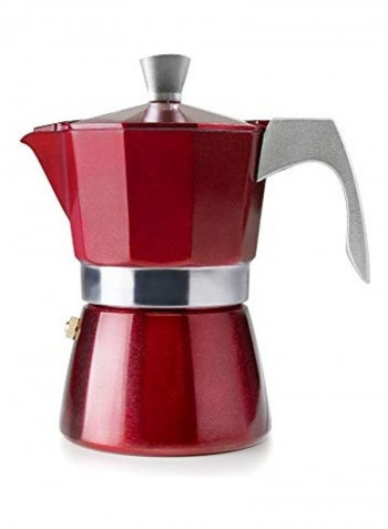 Espresso Coffee Maker Red/Silver 26x13x13cm