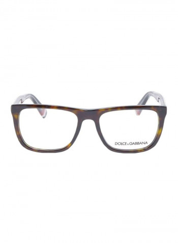 Full Rim Leopard Print Square Eyeglass Frame - Lens Size: 52 mm للنساء