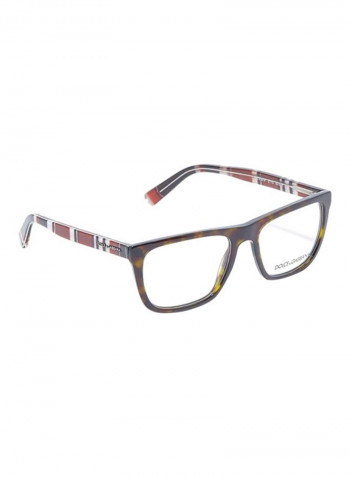 Full Rim Leopard Print Square Eyeglass Frame - Lens Size: 52 mm للنساء