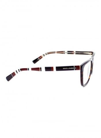 Full Rim Leopard Print Square Eyeglass Frame - Lens Size: 52 mm للنساء