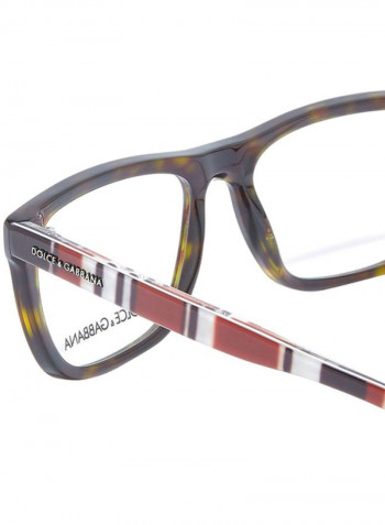 Full Rim Leopard Print Square Eyeglass Frame - Lens Size: 52 mm للنساء