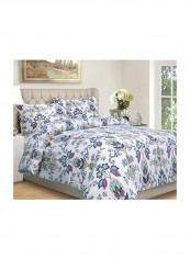 3-Piece Paisley Printed Duvet Cover Set White/Blue/Pink King