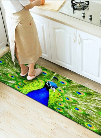1 Piece Rug Soft Rectangle Peacock Print Living Room Bedside Floor Mat multicolour 80*180(W*L)cmcm