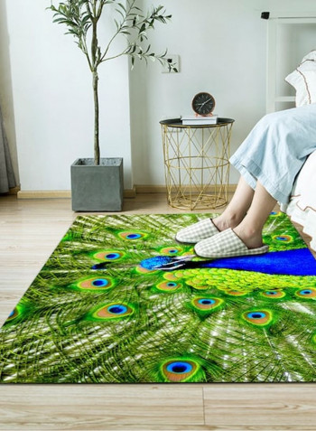 1 Piece Rug Soft Rectangle Peacock Print Living Room Bedside Floor Mat multicolour 80*180(W*L)cmcm
