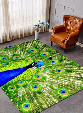 1 Piece Rug Soft Rectangle Peacock Print Living Room Bedside Floor Mat multicolour 80*180(W*L)cmcm