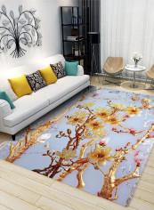 1 Piece Rug Soft Rectangle Flower Print Living Room Bedside Floor Mat multicolour 80*180 (W*L)cmcm