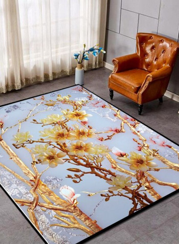 1 Piece Rug Soft Rectangle Flower Print Living Room Bedside Floor Mat multicolour 80*180 (W*L)cmcm