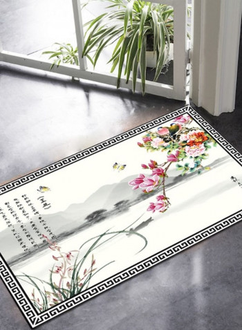 1 Piece Rug Soft Rectangle Flower Print Living Room Bedside Floor Mat multicolour 80*180 (W*L)cmcm