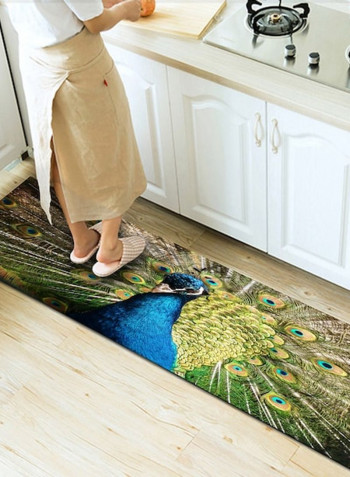 1 Piece Rug Soft Rectangle Peacock Print Living Room Bedside Floor Mat multicolour 80*180 (W*L)cmcm